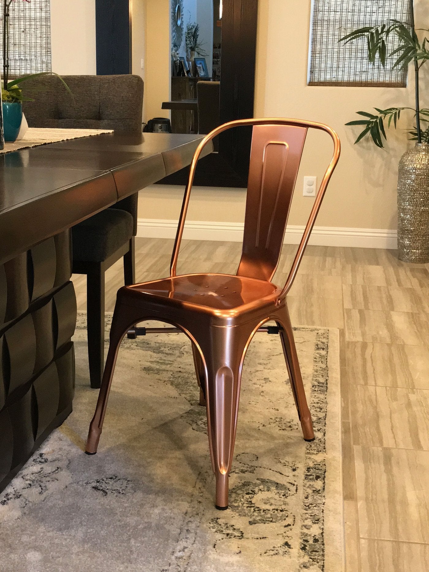 Tolix Style Steel Stackable Side Chair (Set of 4)