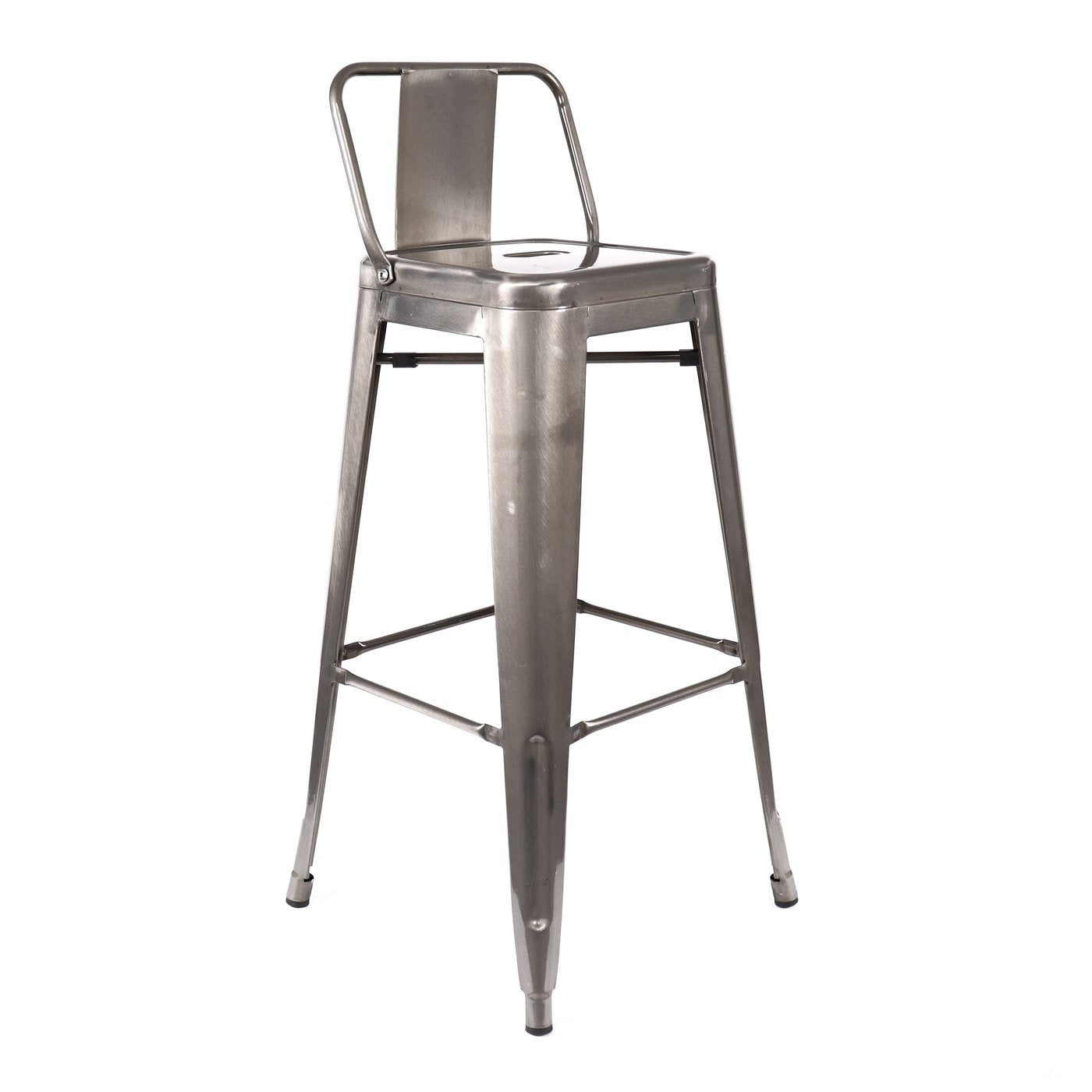 Tolix Style Steel Low Back Barstool 30 Inch