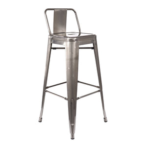 Tolix Style Steel Low Back Barstool 30 Inch