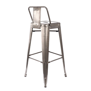 Tolix Style Steel Low Back Barstool 30 Inch