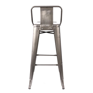 Tolix Style Steel Low Back Barstool 30 Inch