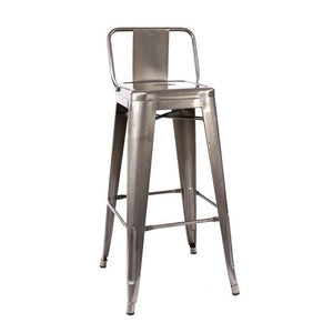Tolix Style Steel Low Back Barstool 30 Inch