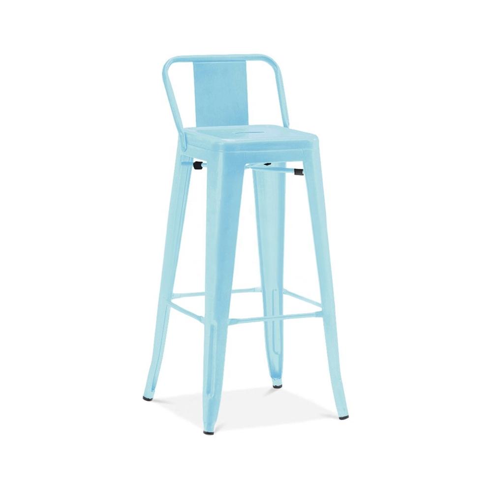 Tolix Style Steel Low Back Barstool 30 Inch