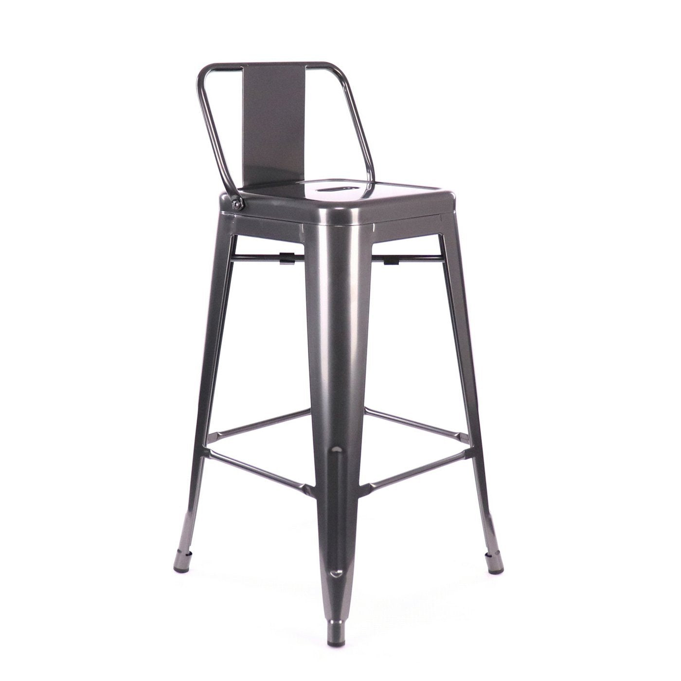 Tolix Style Low Back Steel Counter Stool 26 Inch