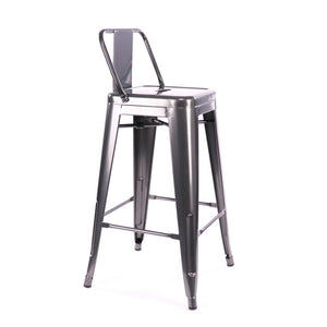 Tolix Style Low Back Steel Counter Stool 26 Inch