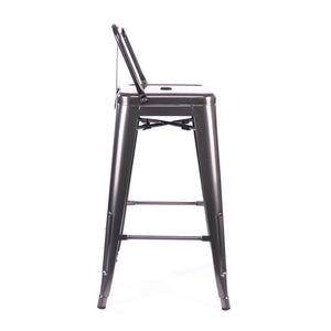 Tolix Style Low Back Steel Counter Stool 26 Inch