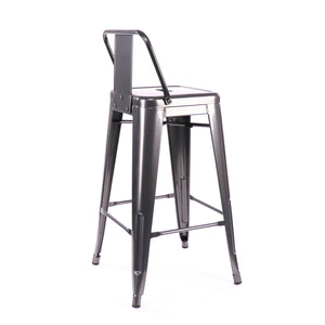 Tolix Style Low Back Steel Counter Stool 26 Inch