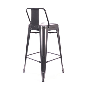 Tolix Style Low Back Steel Counter Stool 26 Inch