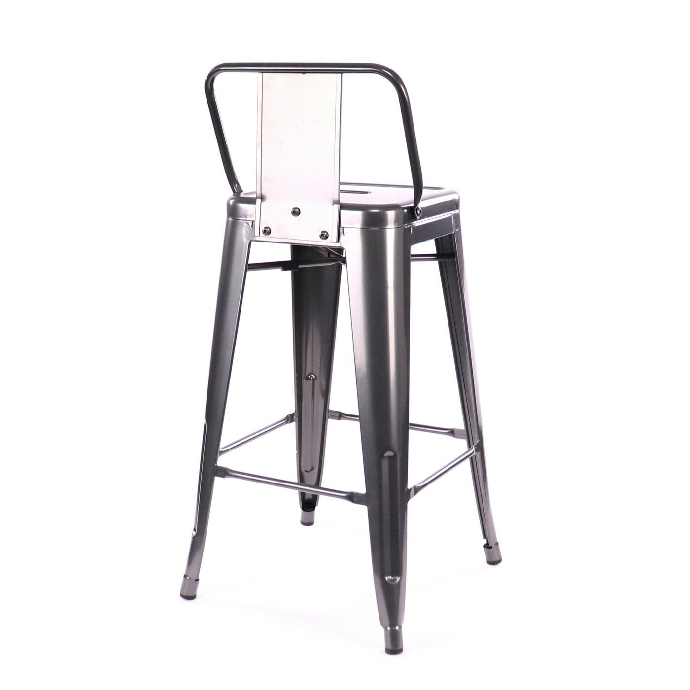 Tolix Style Low Back Steel Counter Stool 26 Inch