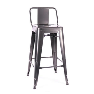 Tolix Style Low Back Steel Counter Stool 26 Inch