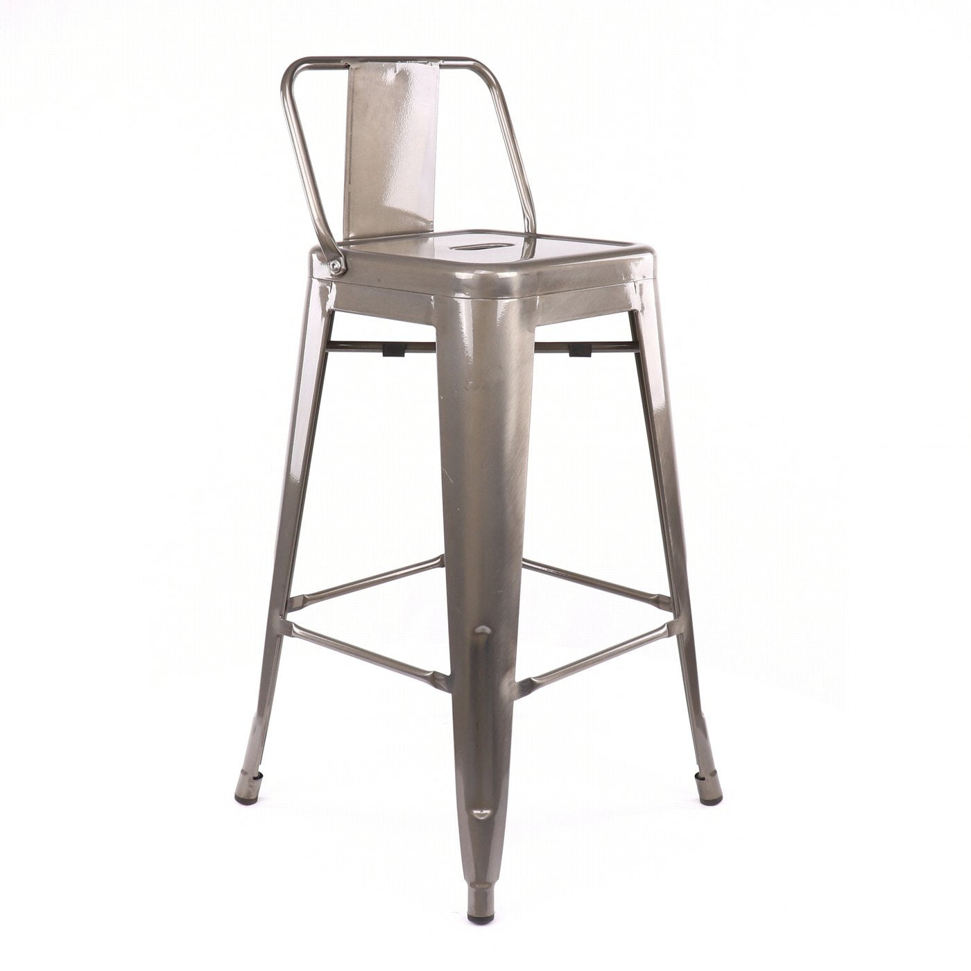 Tolix Style Low Back Steel Counter Stool 26 Inch