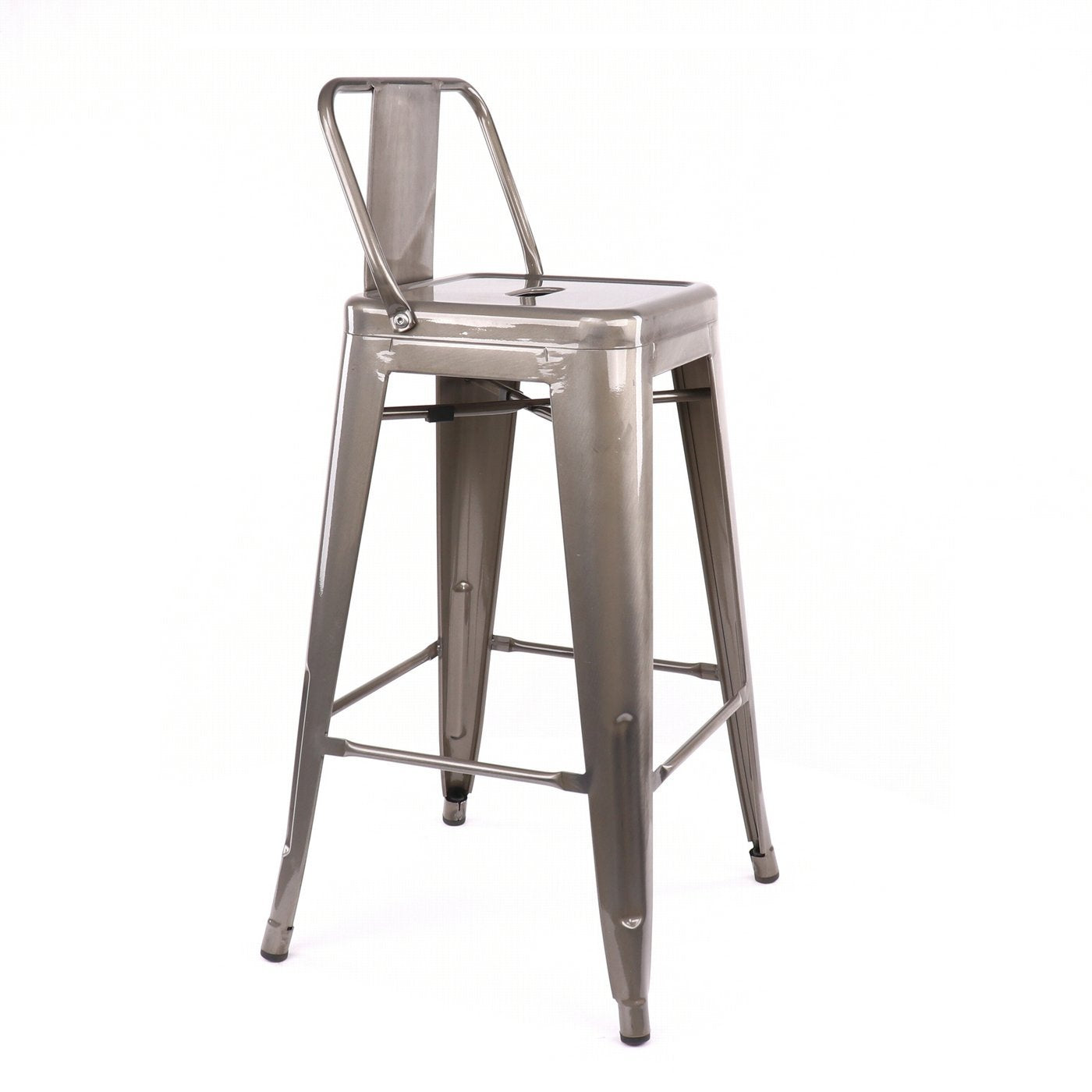 Tolix Style Low Back Steel Counter Stool 26 Inch