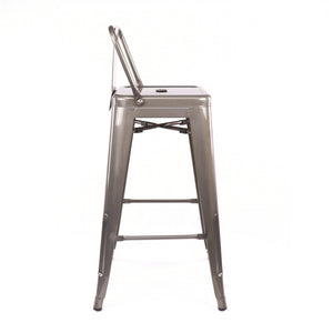 Tolix Style Low Back Steel Counter Stool 26 Inch