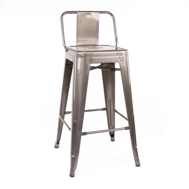 Tolix Style Low Back Steel Counter Stool 26 Inch