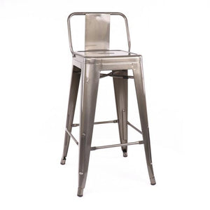 Tolix Style Low Back Steel Counter Stool 26 Inch