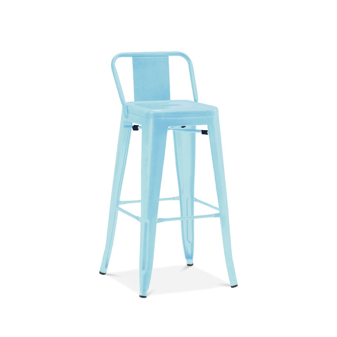 Tolix Style Low Back Steel Counter Stool 26 Inch