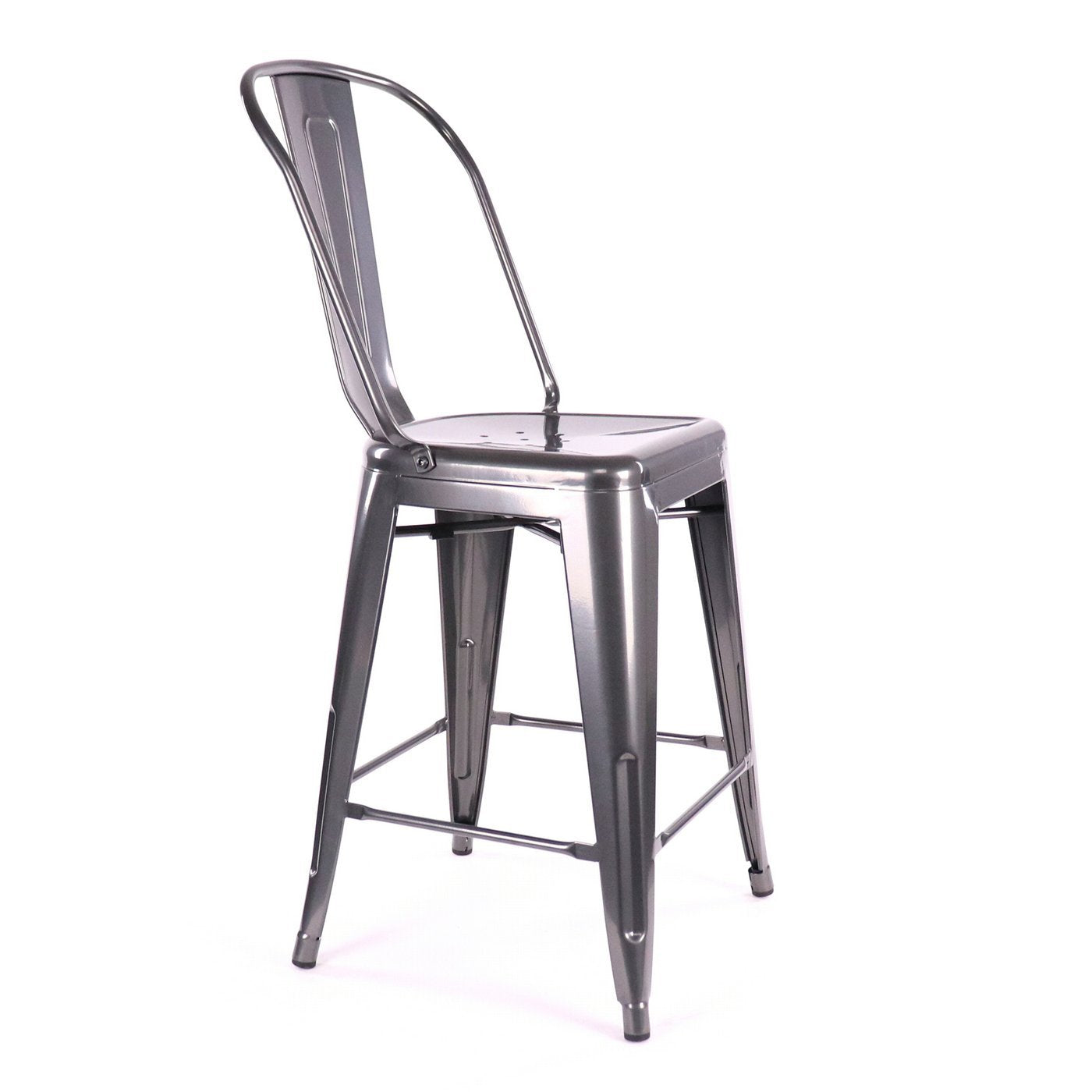 Tolix Style Steel Counter Chair 24 Inch