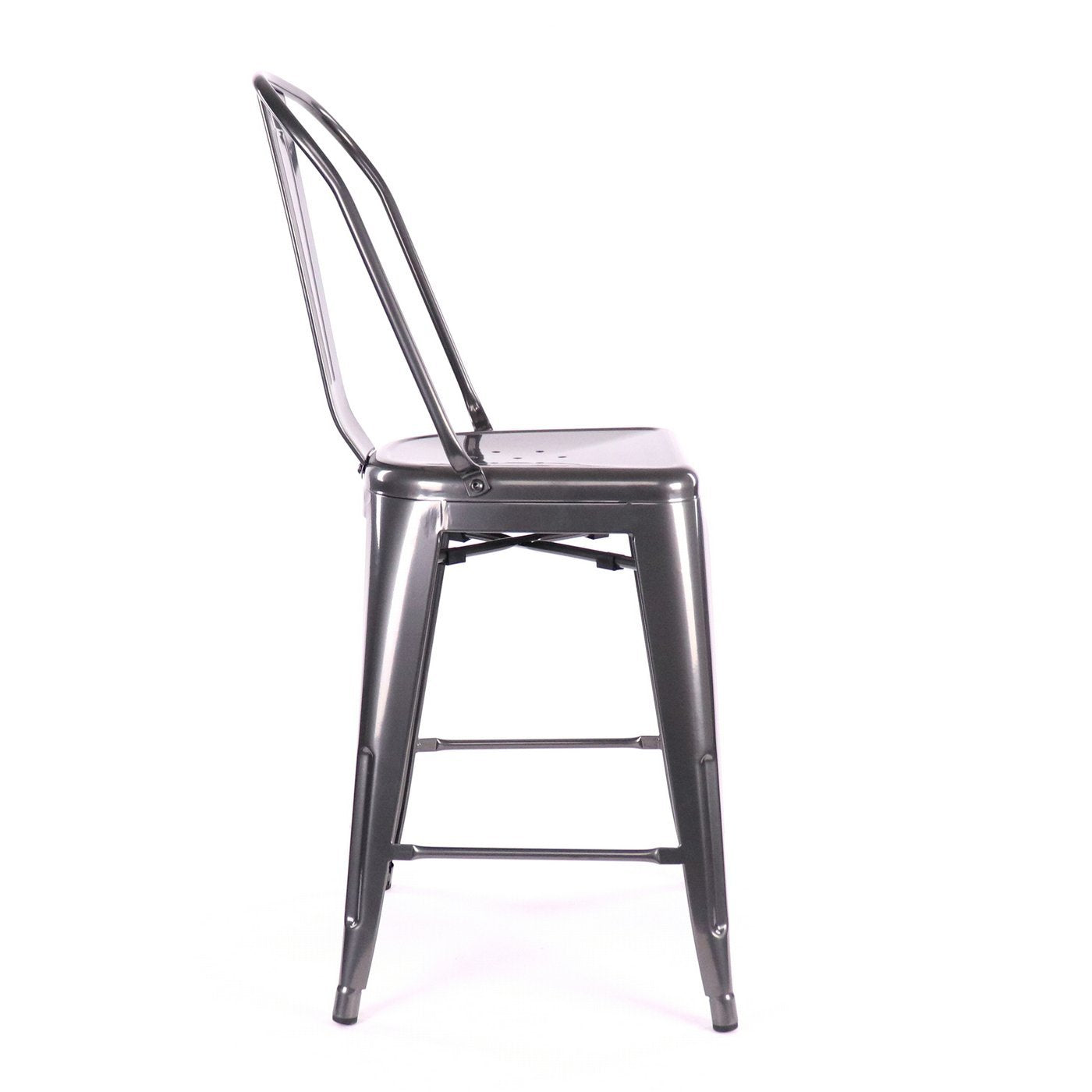 Tolix Style Steel Counter Chair 24 Inch