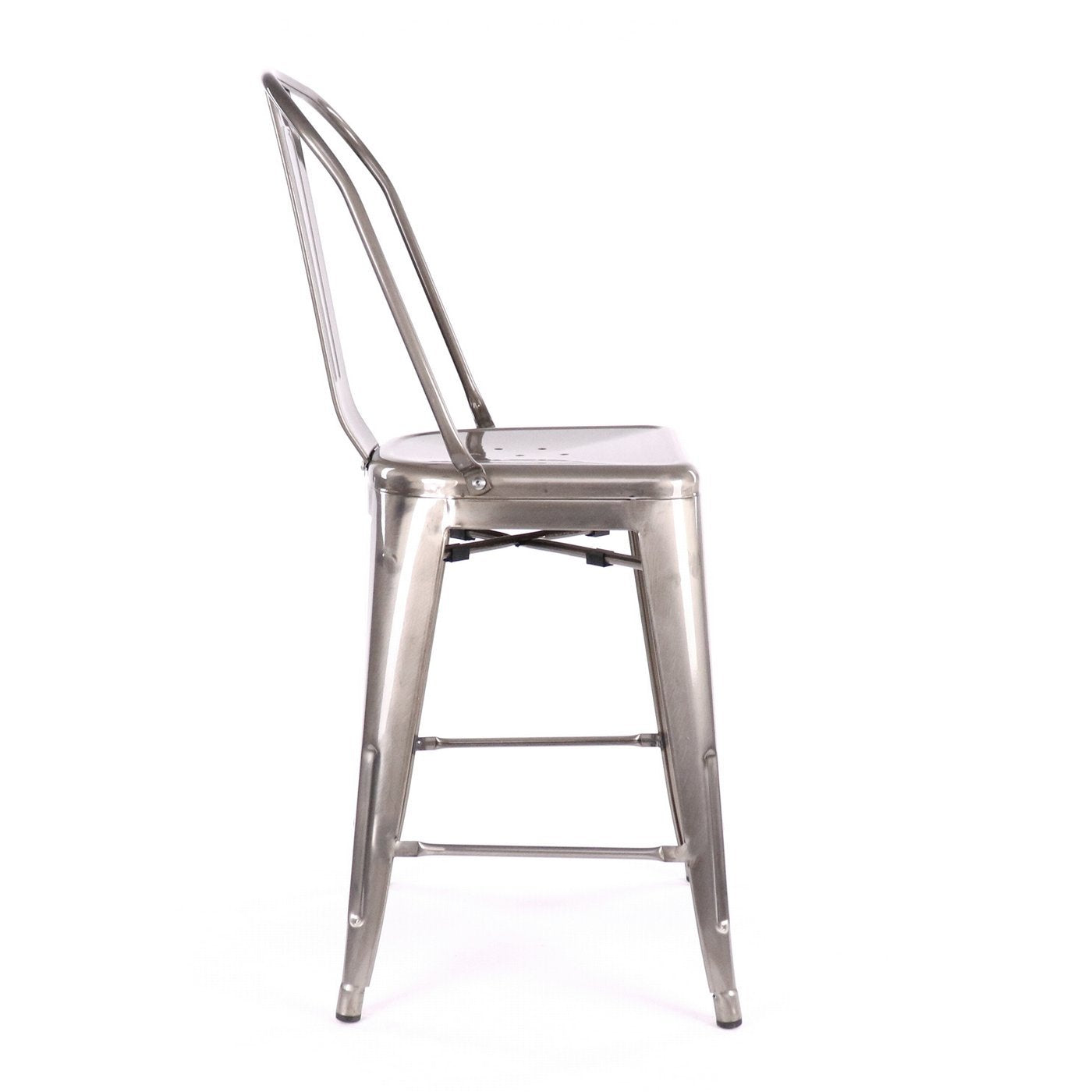 Tolix Style Steel Counter Chair 24 Inch