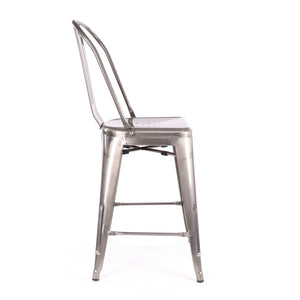 Tolix Style Steel Counter Chair 24 Inch
