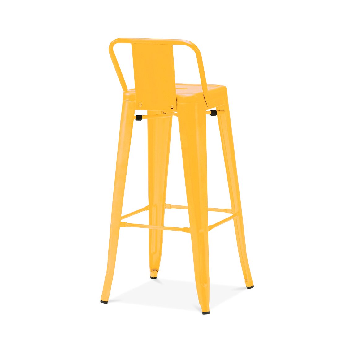 Tolix Style Steel Low Back Barstool 30 Inch