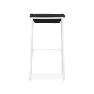 Modello White Barstool Black Vinyl Seat