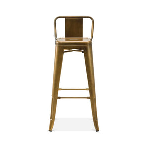 Tolix Style Steel Low Back Barstool 30 Inch