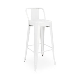 Tolix Style Steel Low Back Barstool 30 Inch
