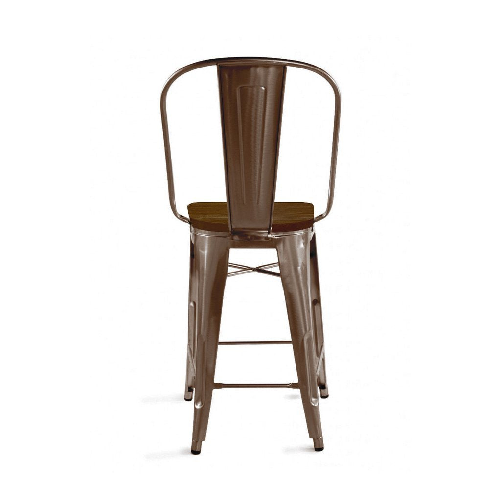 Tolix Style Steel Counter Chair 24 Inch