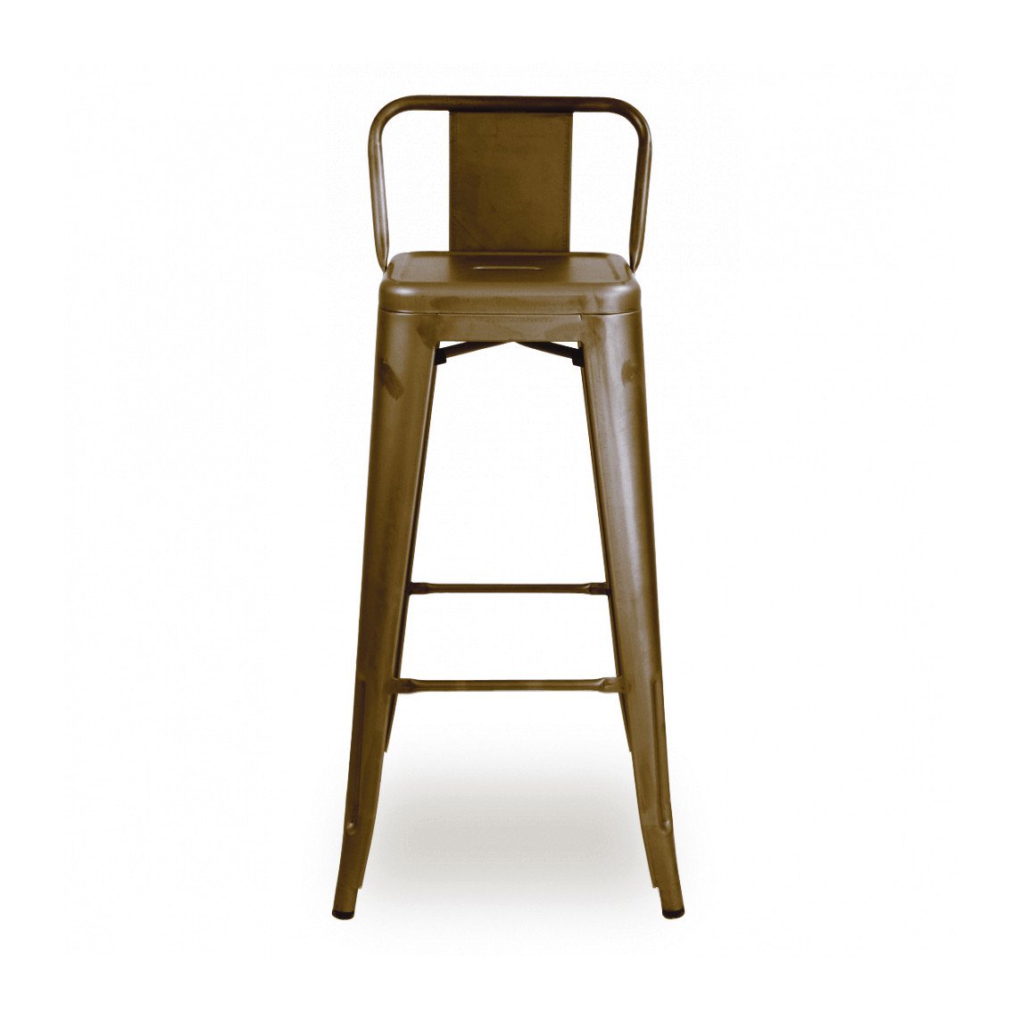 Tolix Style Steel Low Back Barstool 30 Inch