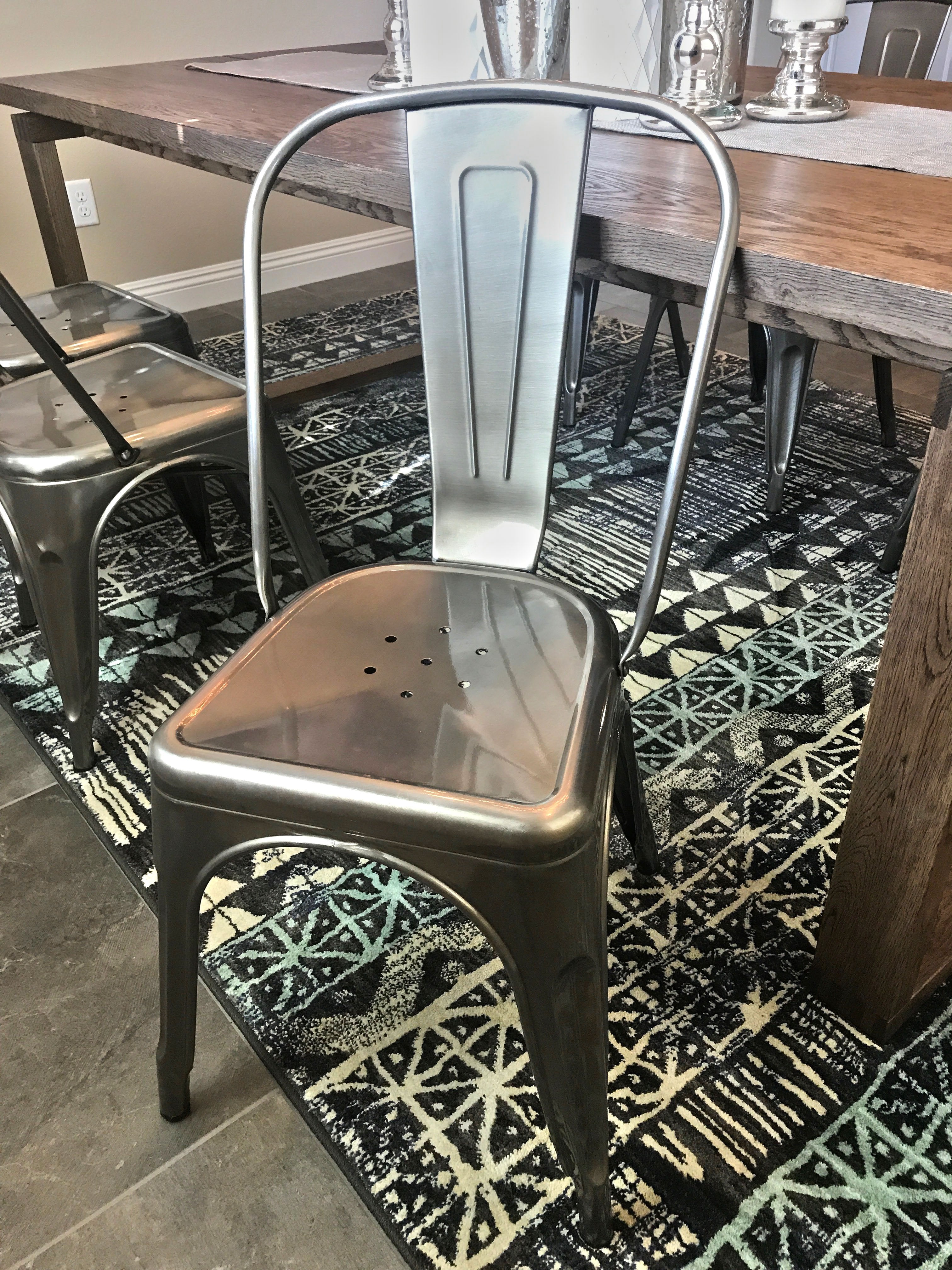 Tolix Style Steel Stackable Side Chair (Set of 4)
