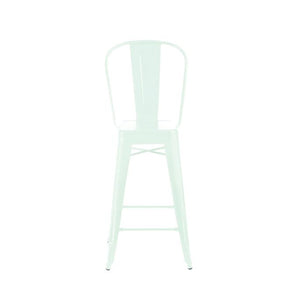 Tolix Style Matte Black High Back Steel Counter Stool 26 Inch