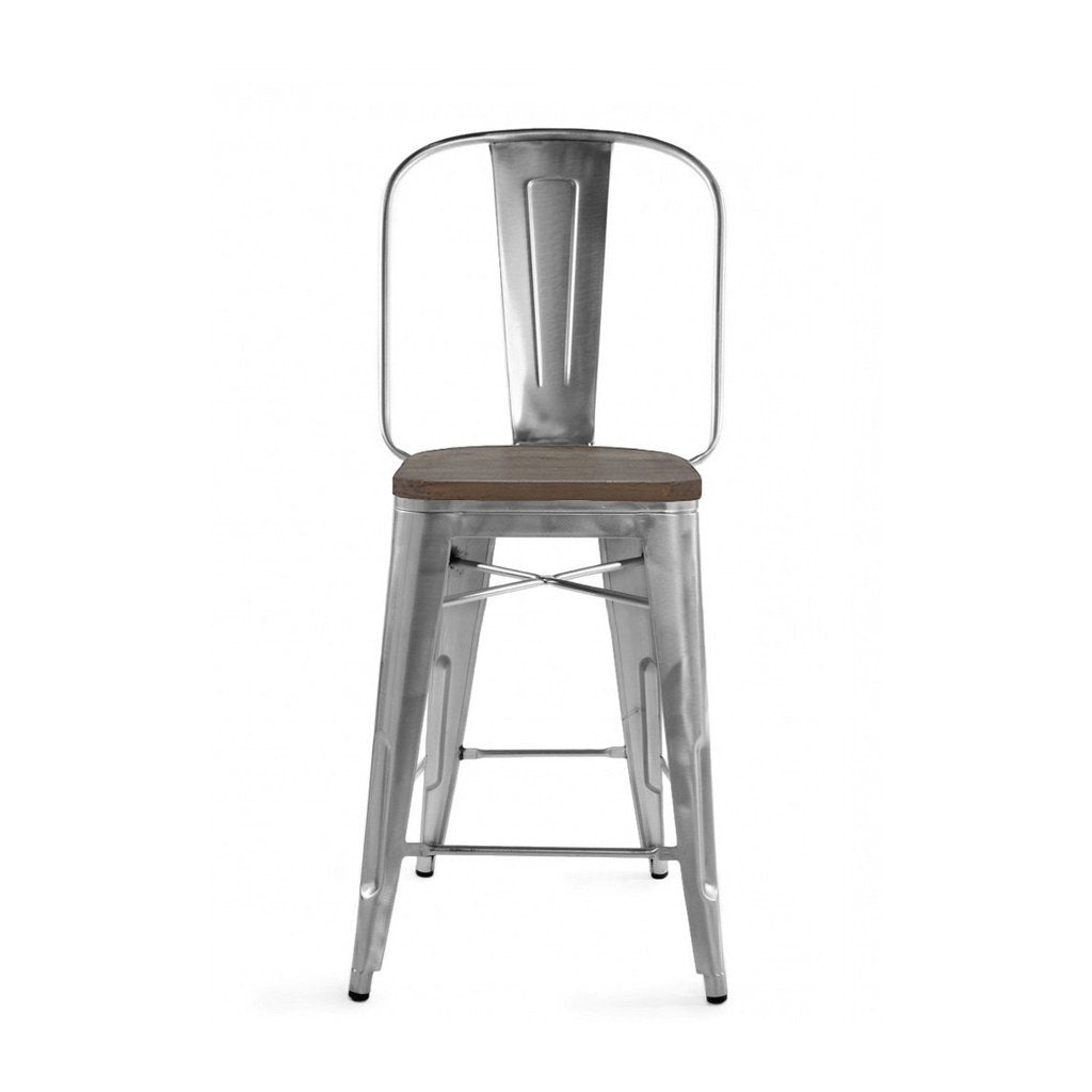 Tolix Style Steel Counter Chair 24 Inch