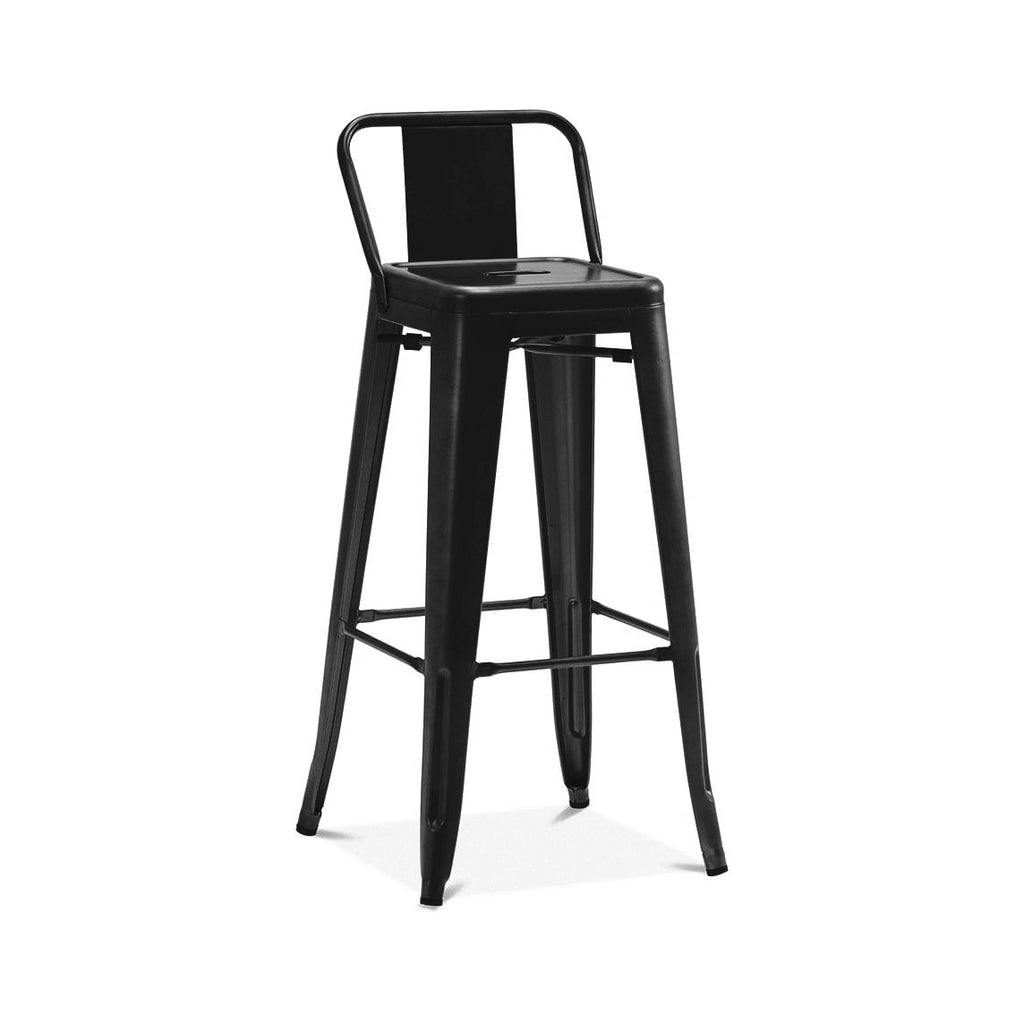 Tolix Style Steel Low Back Barstool 30 Inch