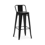 Tolix Style Steel Low Back Barstool 30 Inch