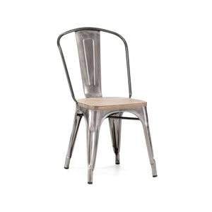 Tolix Style Steel Stackable Side Chair (Set of 2)