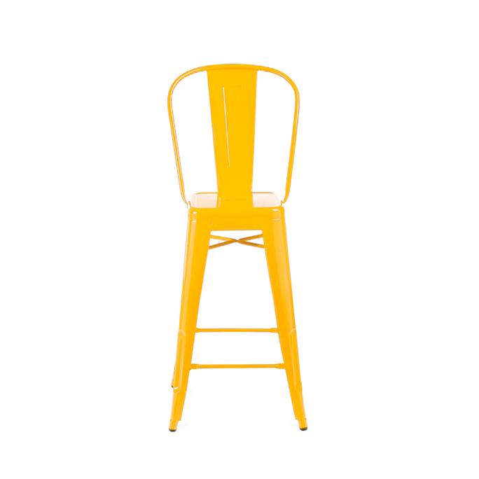 Tolix Style Matte Black High Back Steel Counter Stool 26 Inch