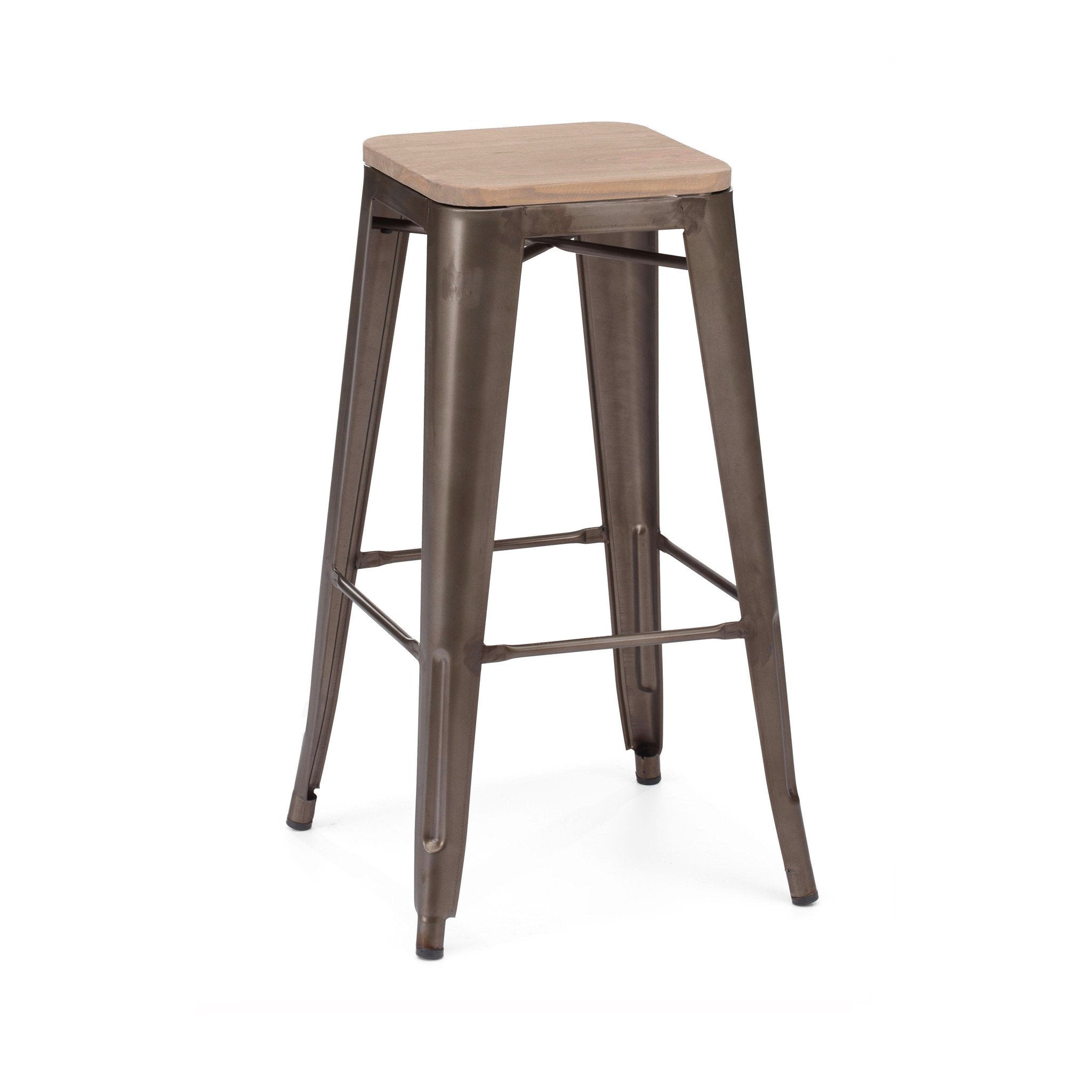 Tolix Style Steel Stackable Barstool 30 Inch