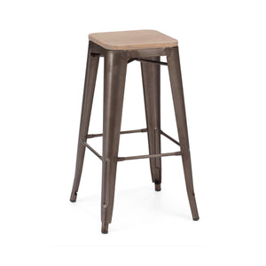 Tolix Style Steel Stackable Barstool 30 Inch