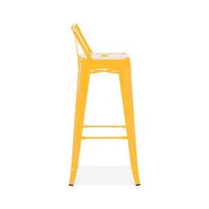 Tolix Style Steel Low Back Barstool 30 Inch