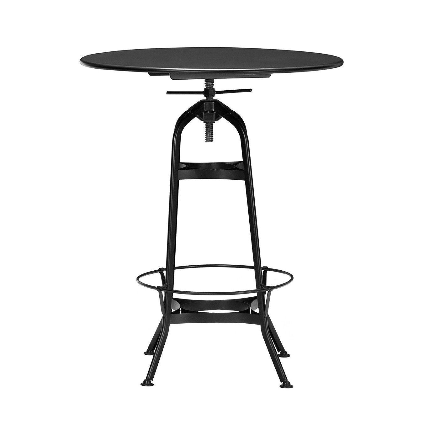 Toledo Black Adjustable Steel Bar Table 30 - 36 Inch