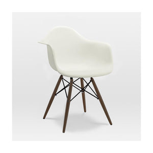 Trige Almond Mid-Century Arm Chair Walnut Base (Set of 5)