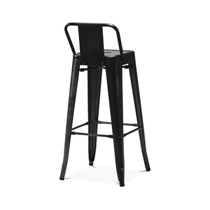 Tolix Style Steel Low Back Barstool 30 Inch