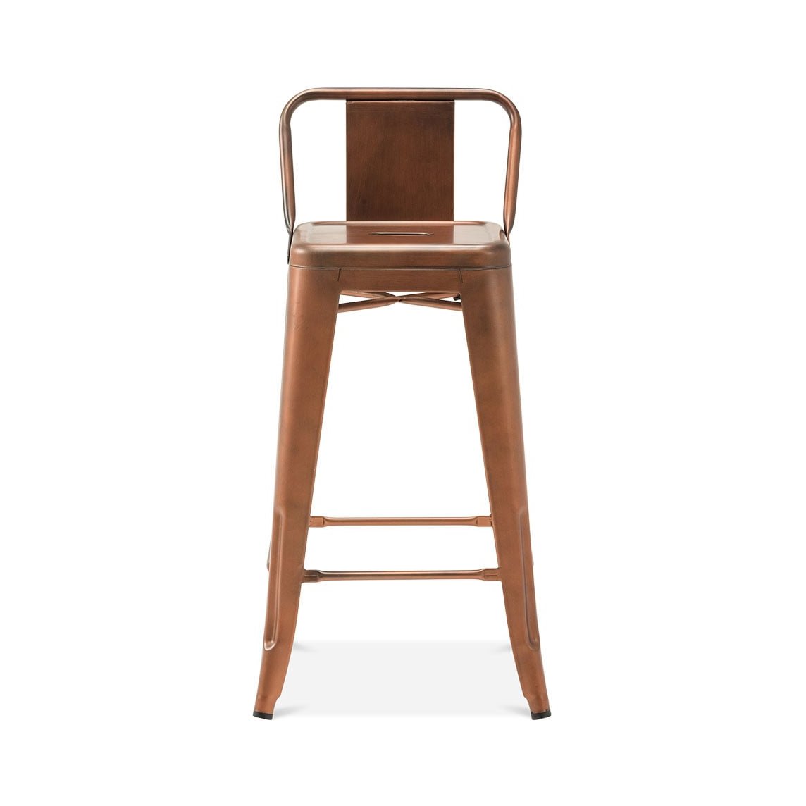 Tolix Style Low Back Steel Counter Stool 26 Inch