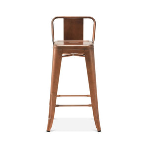 Tolix Style Low Back Steel Counter Stool 26 Inch