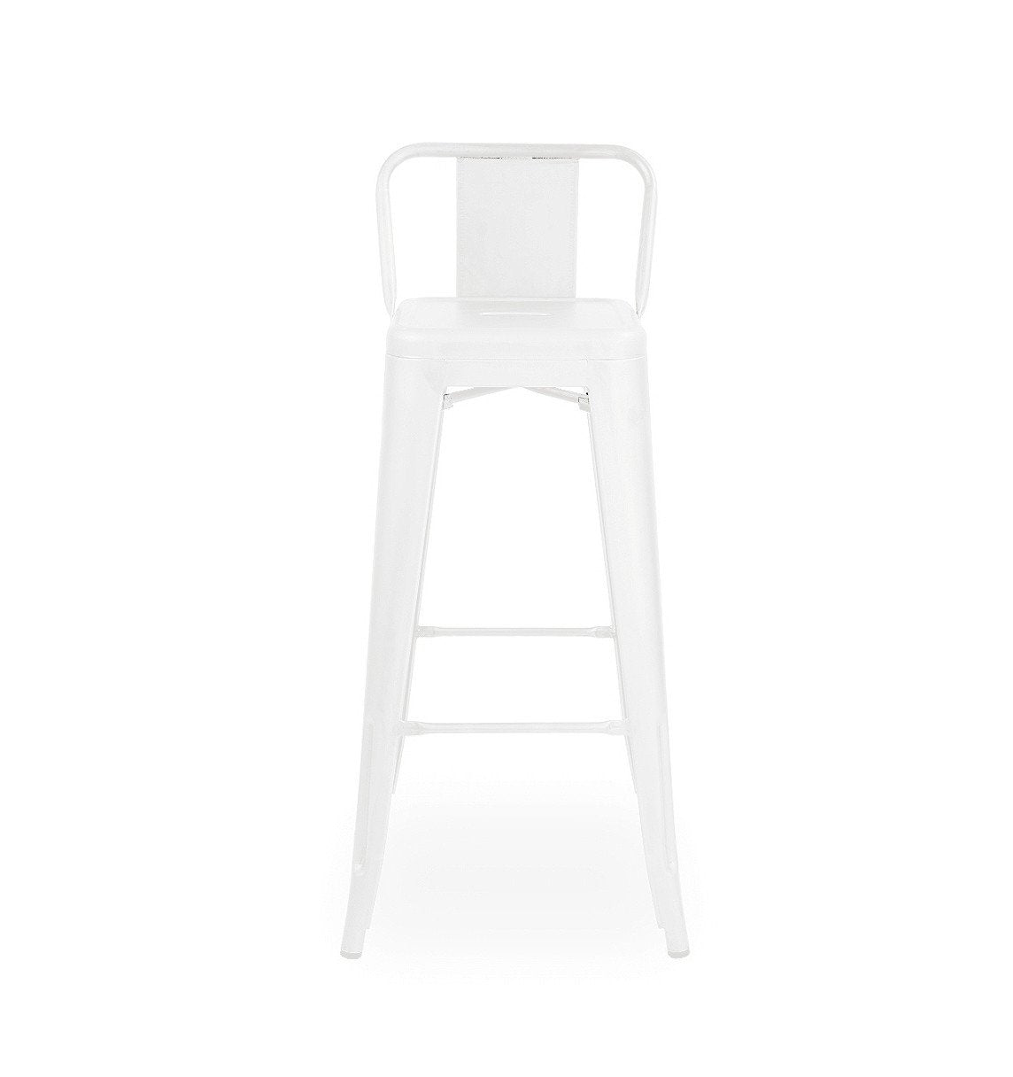 Tolix Style Steel Low Back Barstool 30 Inch