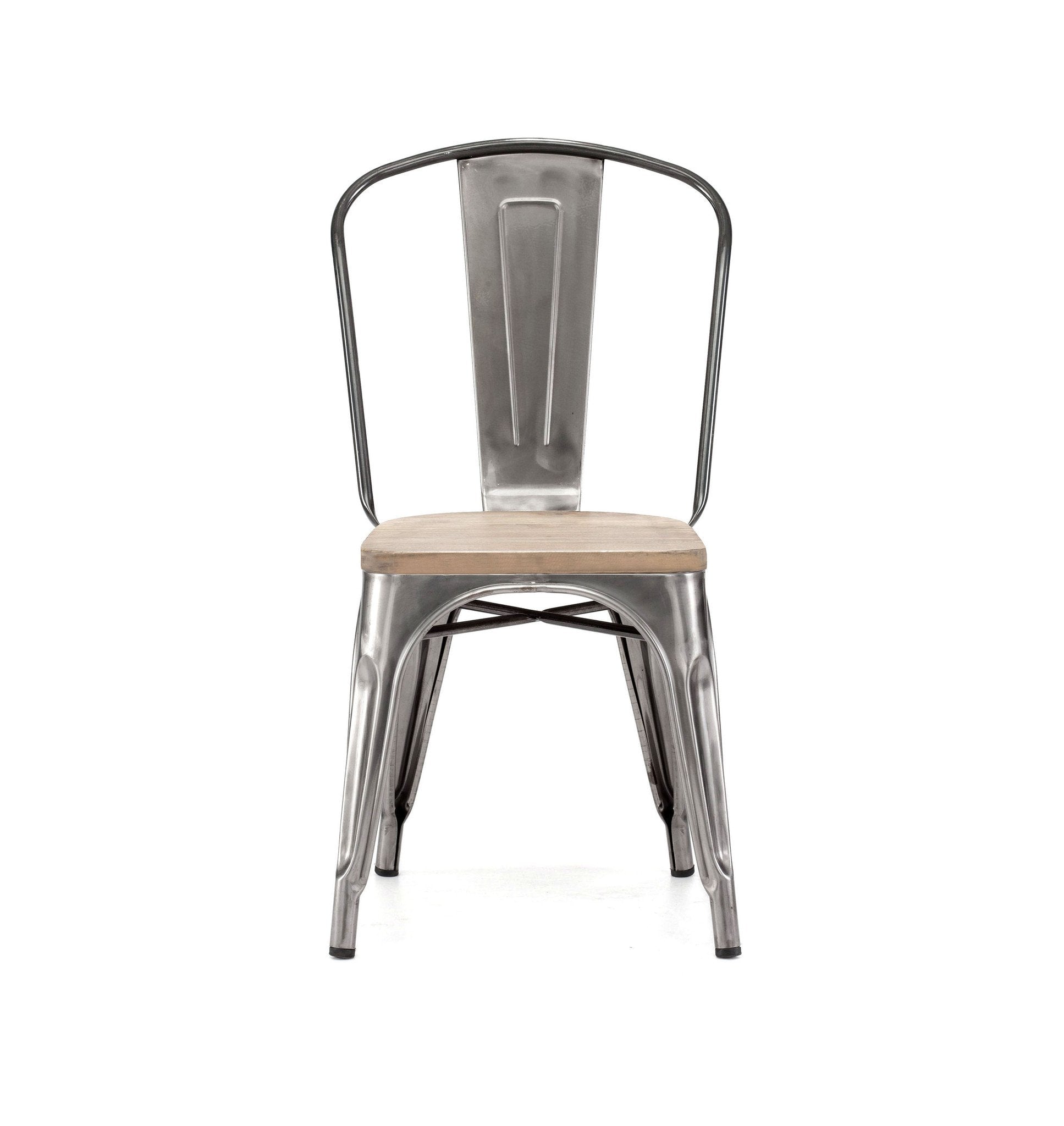 Tolix Style Steel Stackable Side Chair (Set of 2)