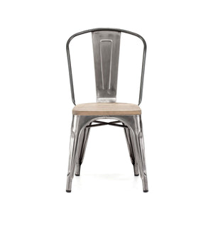 Tolix Style Steel Stackable Side Chair (Set of 2)