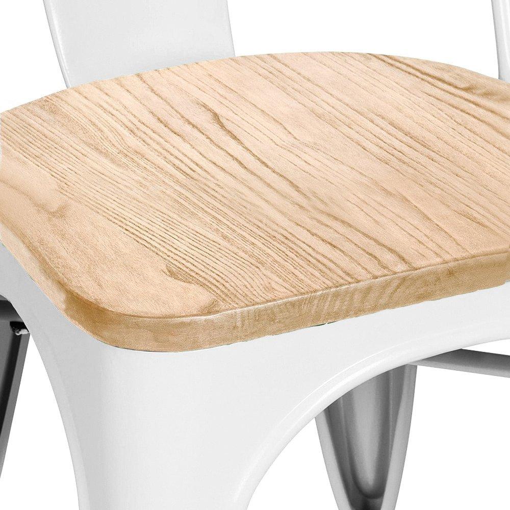 Tolix Style Steel Stackable Side Chair (Set of 4)