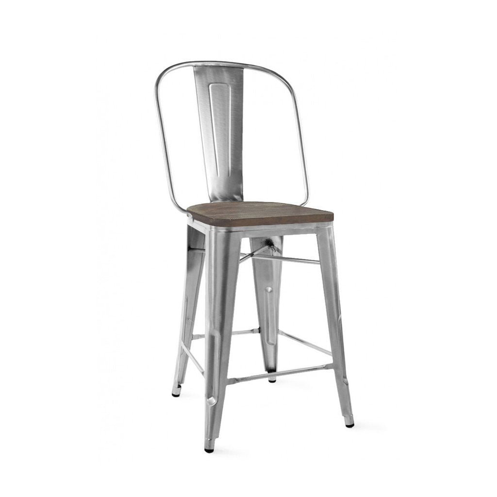 Tolix Style Steel Counter Chair 24 Inch